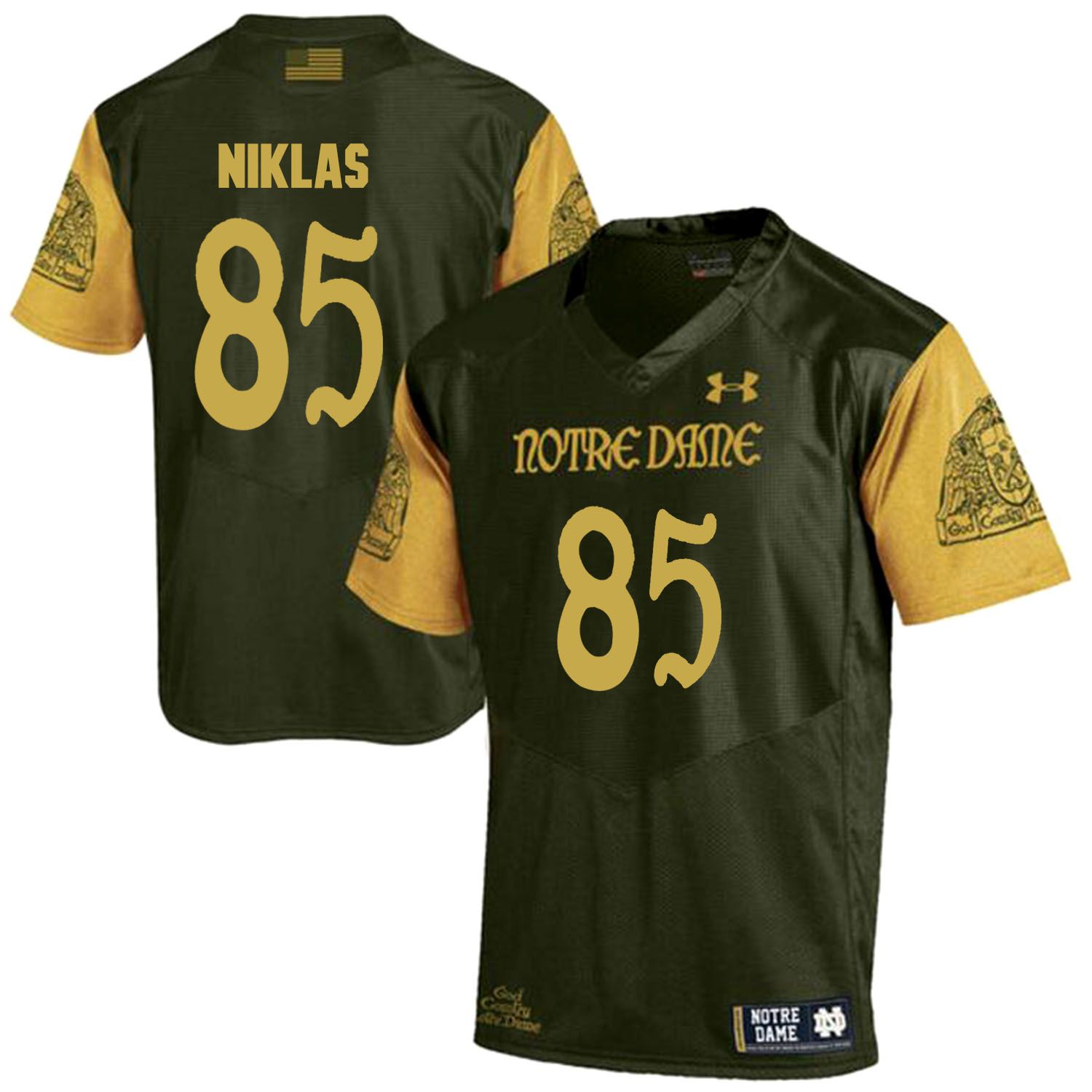 Men Norte Dame Fighting Irish #85 Niklas Green Customized NCAA Jerseys->customized ncaa jersey->Custom Jersey